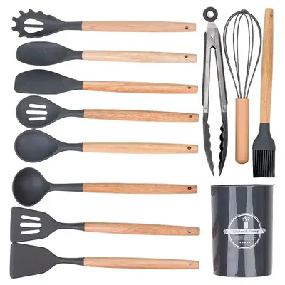 Silicone Cooking Utensils Set, 12pcs/set Non-stick Heat Resistant Kitchen Utensils Set, Kitchen Cooking Utensils Set for Home...