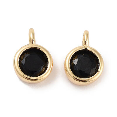 Brass Micro Pave Cubic Zirconia Charms