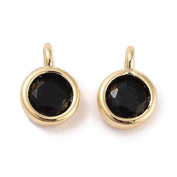 Brass Micro Pave Cubic Zirconia Charms