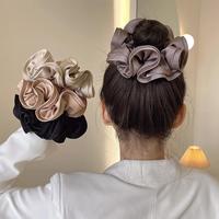 Oversized Satin Scrunchies Hair Ties Women Luxury Vintage Large Elastic Hair Band Mesh Scrunchy Lady Hair Accessories for Gir...
