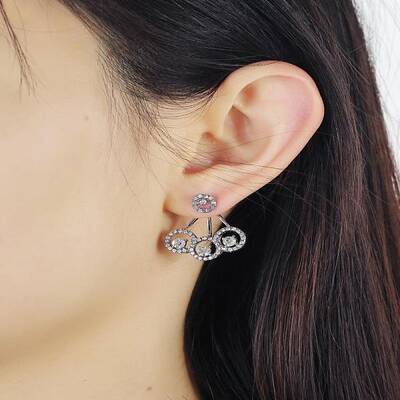 Chic and Stylish Flat Round Alloy Stud Earrings