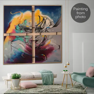 Custom Paintings from Photo Abstract Figurative Oil Painting Original Modern Handmade Art Wall Decor for Indie Room | PAINTIN...