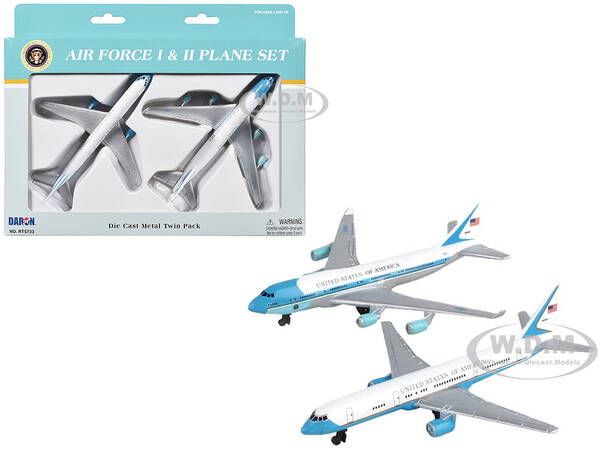 Air Force One and Air Force Two Set of 2 Planes Diecast Model Airplanes by Daron