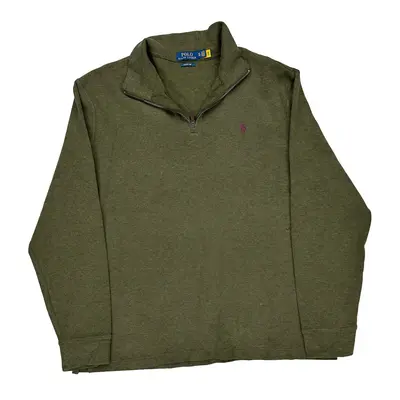 Polo By Ralph Lauren 1/4 Zip - XL Green Cotton Blend
