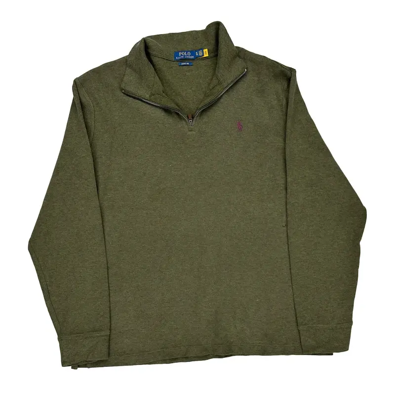 Polo By Ralph Lauren 1/4 Zip - XL Green Cotton Blend