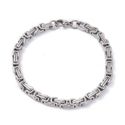 Tarnish Resistant 304 Stainless Steel Byzantine Chain Bracelets