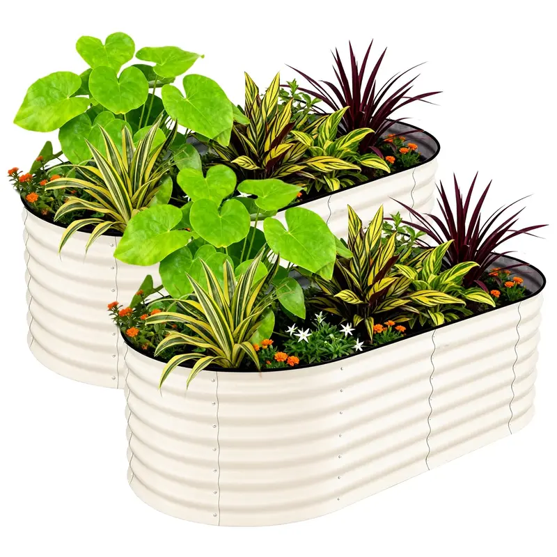 Garvee 2 Pack 6' X 3' X 2' Rust-Resistant Galvanized Raised Garden Beds – Tall Metal Planter Boxes, Durable, Safe Edge, Eas...