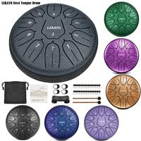 【Brand Guarantee】LEKATO Steel Tongue Drum Kit,6 inch 8 Note/11 Note Handpan Beginner Rain Drum Percussion Set,for Musical...