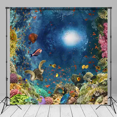 Under The Sea Landscape Coral Fish Photo Background - Aperturee