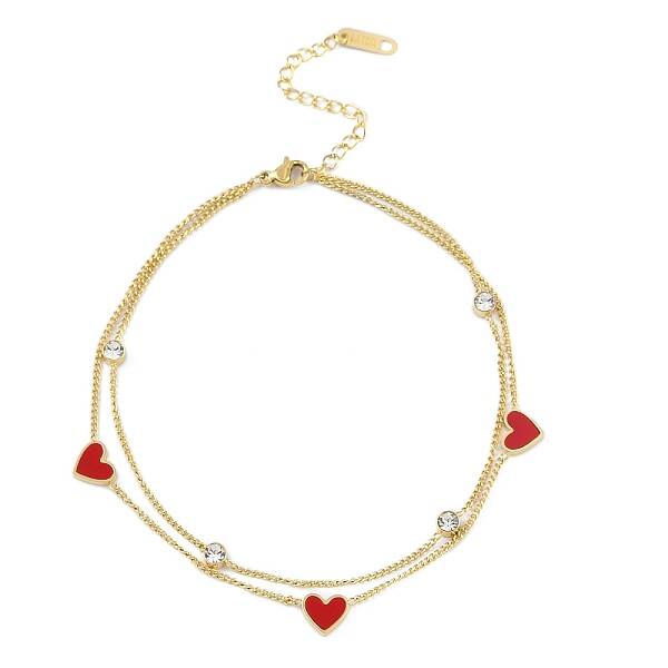 Ion Plating(IP) 304 Stainless Steel Double Layered Bracelets for Women
