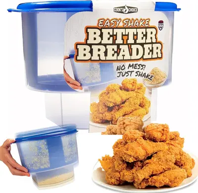 Cook's Choice Original Better Breader Bowl- All-in-One Mess-Free Batter Breading Station for Home