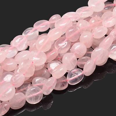 Natural Rose Quartz Nuggets Beads Strands