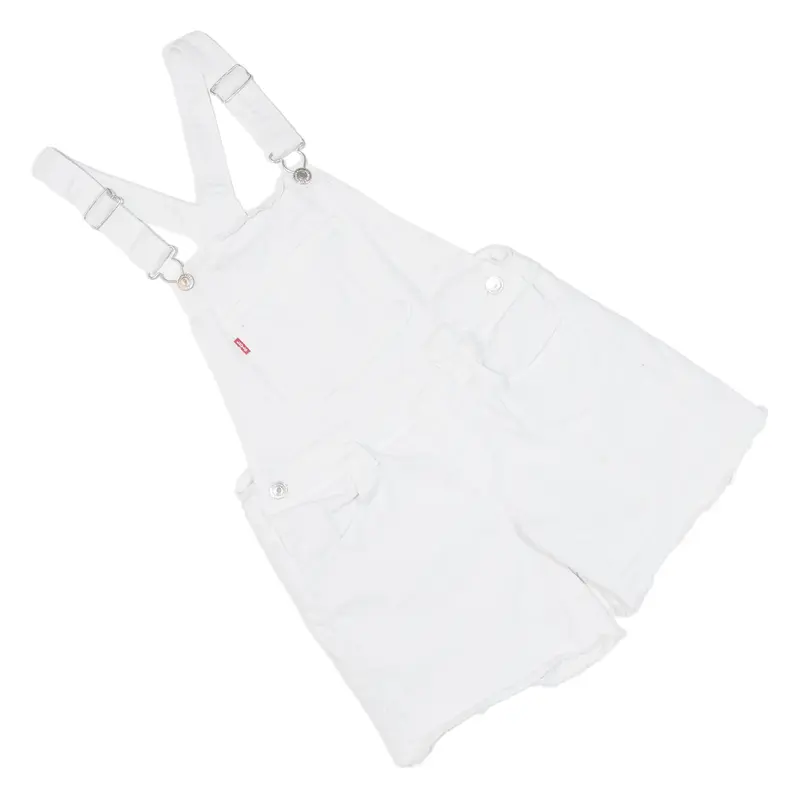 LEVI'S Girls Dungarees White Regular Denim 12Y W28 L4