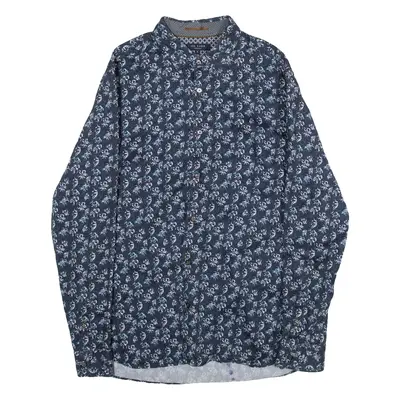 TED BAKER Mens Shirt Blue Floral Long Sleeve M