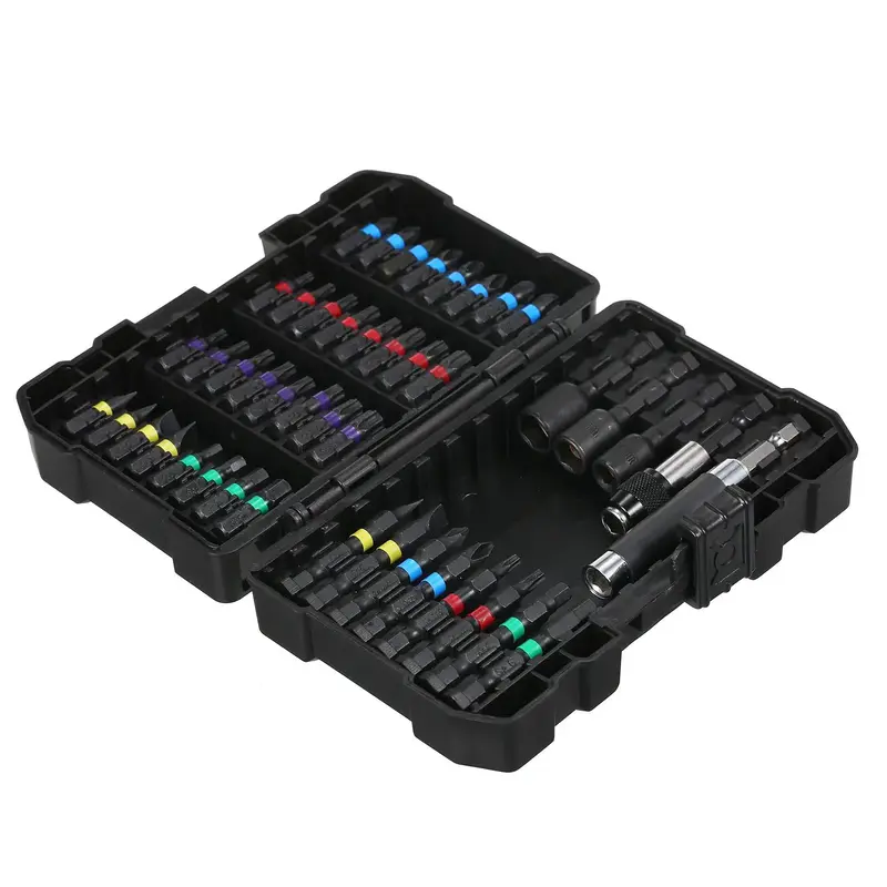 Drill Bit Set, Impact Drill Bit Set with Plastic Case, 45Pcs/set Screwdriver Bit Set, Power Tool Accessories for Electric Dri...