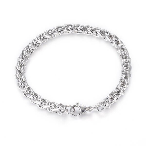 Tarnish Resistant 304 Stainless Steel Wheat Chain Bracelets