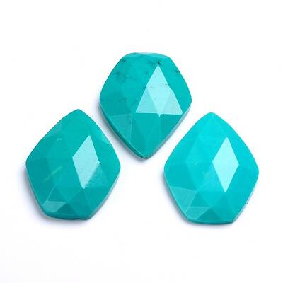 Dyed Faceted Natural Howlite Cabochons