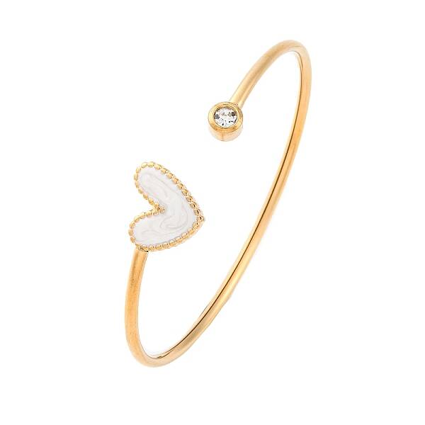 201 Stainless Steel Enamel Cuff Bangles for Women