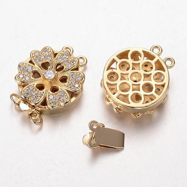 Brass Cubic Zirconia Box Clasps
