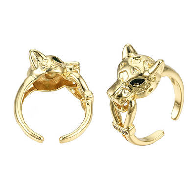 Cubic Zirconia Leopard Open Cuff Rings