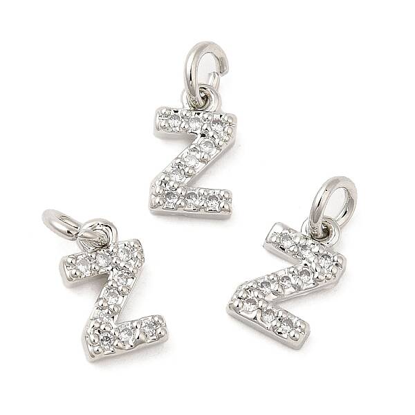 Brass Micro Pave Grade AAA Cubic Zirconia Charms