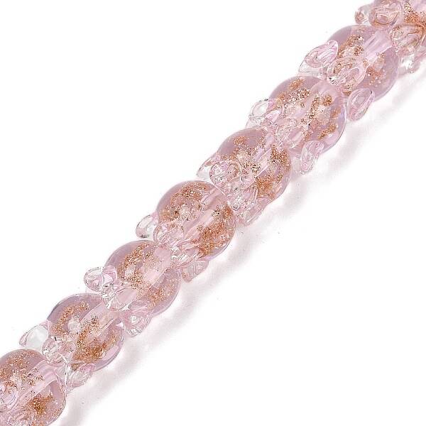 Gold Sand Lampwork Beads Strands