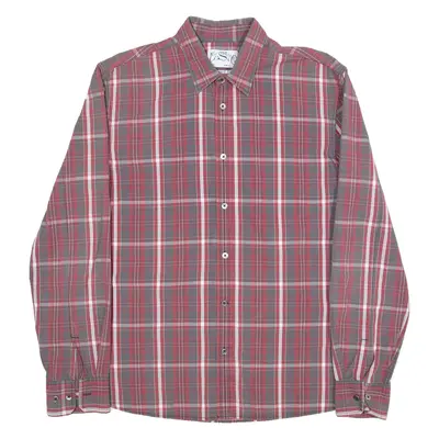 LEVI'S Mens Shirt Red Check Long Sleeve L