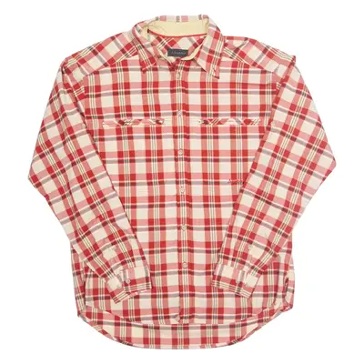 SCHOFFEL Mens Shirt Red Check Long Sleeve L