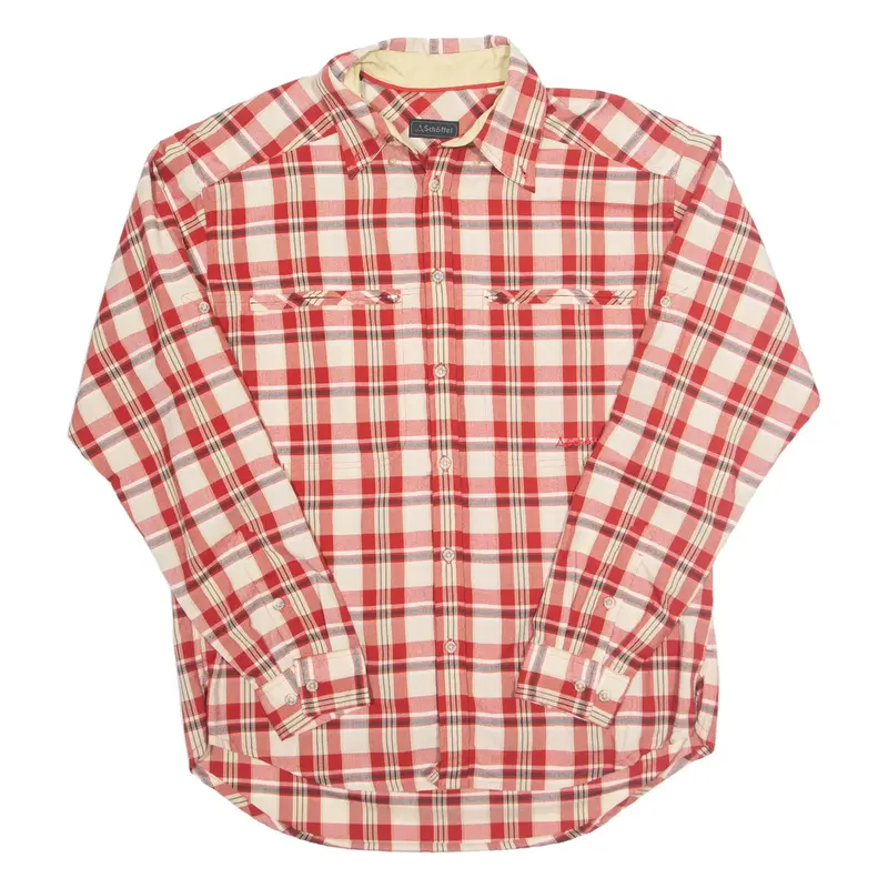 SCHOFFEL Mens Shirt Red Check Long Sleeve L