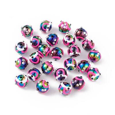 UV Plating Rainbow Iridescent Acrylic Enamel Beads