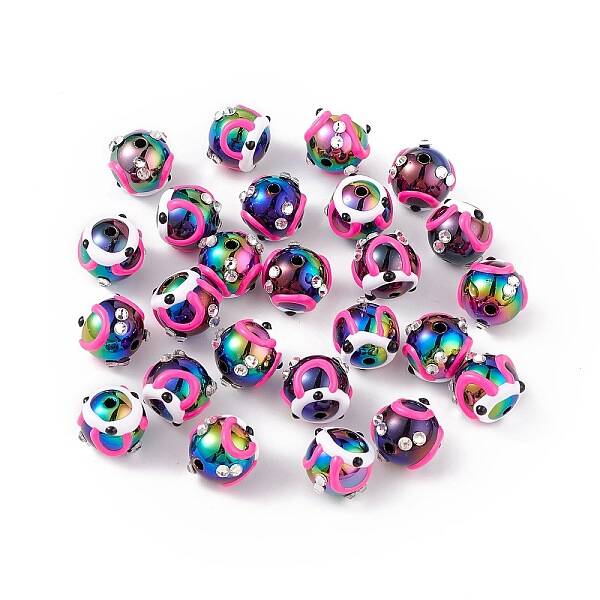 UV Plating Rainbow Iridescent Acrylic Enamel Beads