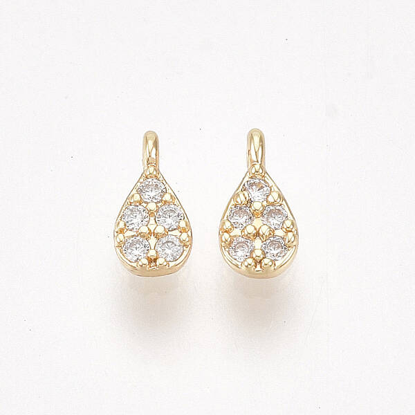Brass Micro Pave Cubic Zirconia Charms