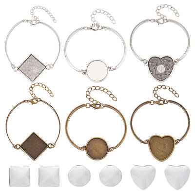 DIY Blank Dome Alloy Bracelet Making Kits