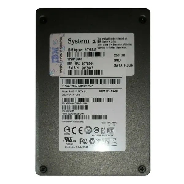 90Y8643 IBM 256GB Multi-Level Cell SATA 6Gb/s Hot Swappable 2.5-Inch Solid State Drive