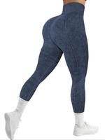 Women's Solid Color High Waist Seamless Sports Leggings, High Stretch Casual Comfortable Breathable Butt Lifting Sports Leggi...