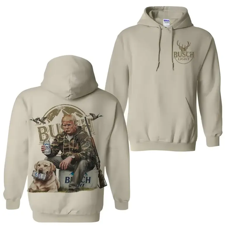 Trump Hunting Busch Light Beer 2 Sided Hoodie, Gun Trump Hunting Sweatshirt, Trump Supporter Shirt For Color For Men and Wome...
