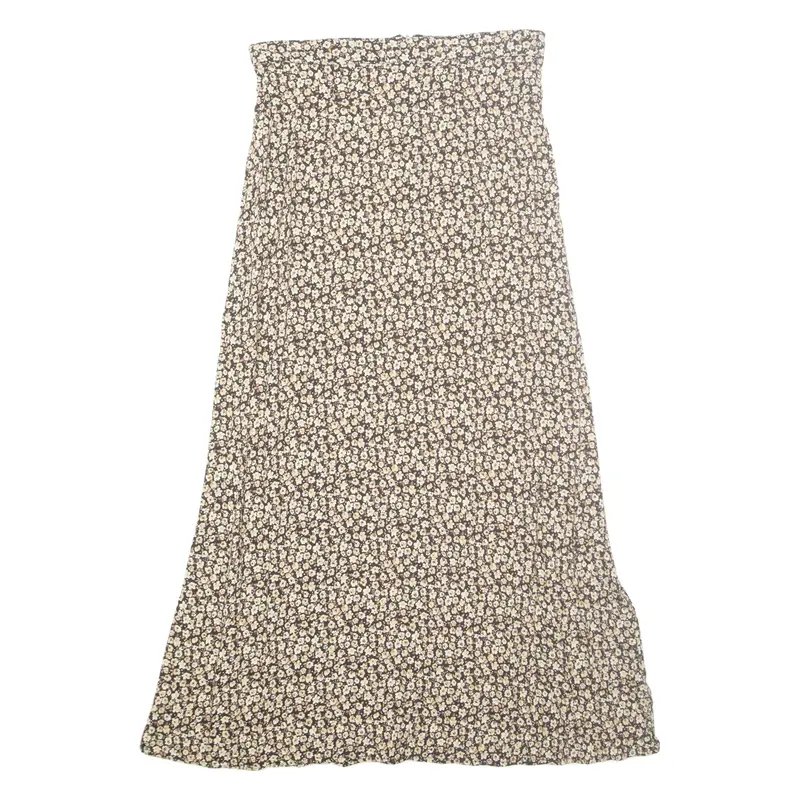 VINTAGE BLUE Womens A-Line Skirt Brown Long Floral M