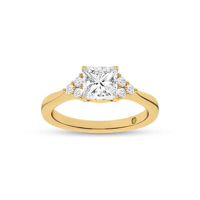 Eldra Illusion Trilliant Princess Cut Lab Grown Diamond Engagement Ring | 18K Yellow Gold 2 3/4 CT. TW.
