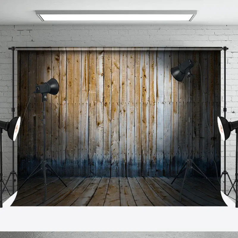 Brown White Blue Wood Grain Backdrop For Photography