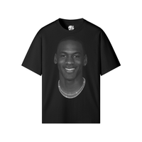 Hood Jordan Iced Out Shirt - Cotton Crewneck, Short Sleeve, Casual Tropical Style, Y2K Menswear, Basketball VVS, Streetfashio...
