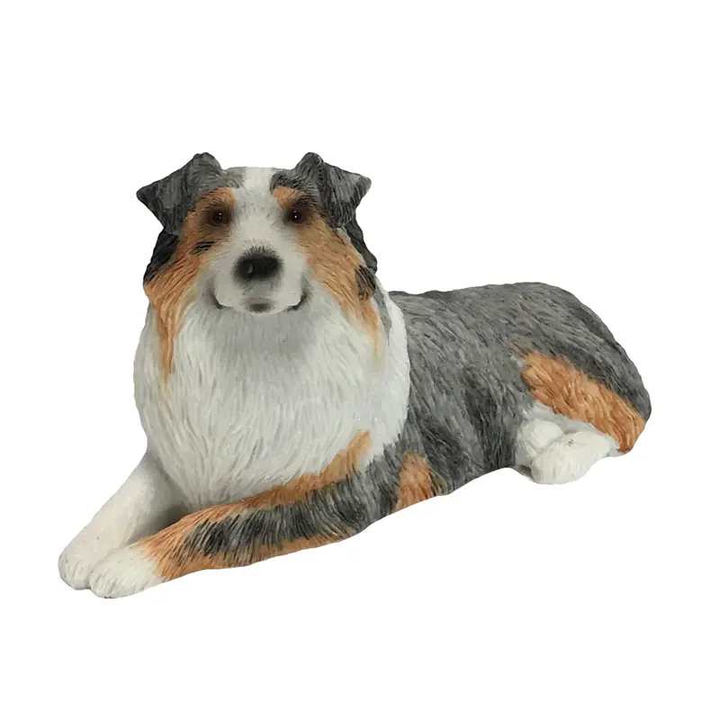 Sandicast Blue Merle Australian Shepherd Dog Sculpture