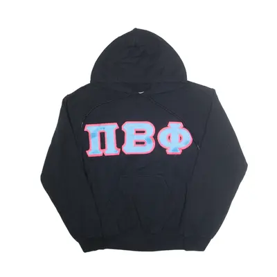 GILDAN Pi Beta Phi Sorority USA Hoodie Black Pullover Womens S