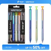 WRITECH Gel Pens Black Ink Sleek Metal Barrel 0.7mm Retractable Quick-Drying Space Up Astroline Silent Clicker No Smear Offic...