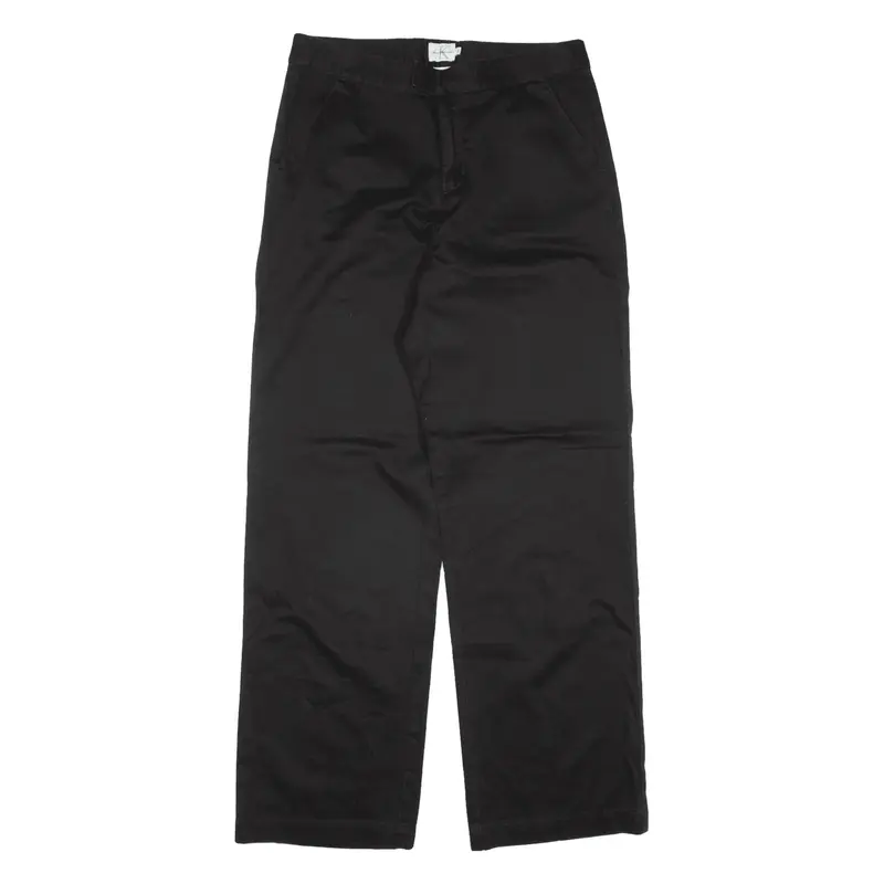 CALVIN KLEIN Trousers Black Loose Straight Womens W30 L30