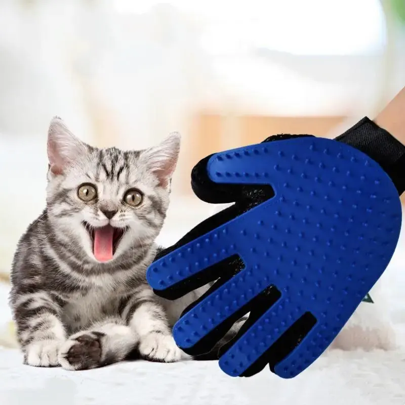 Pet Grooming Glove, Gentle Shedding Cat Brush Glove, Dogs Bathing Gloves Cats Bath Grooming Gloves, Pet Hair Remover Desheddi...