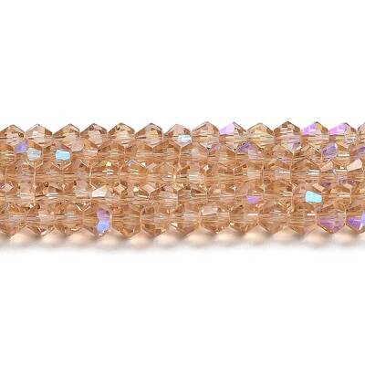 Transparent Electroplate Glass Beads Strands