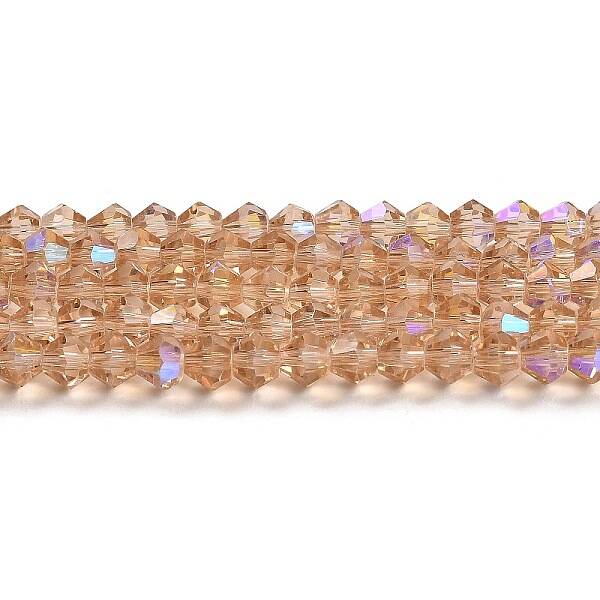 Transparent Electroplate Glass Beads Strands