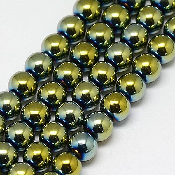 Electroplate Non-magnetic Synthetic Hematite Beads Strands