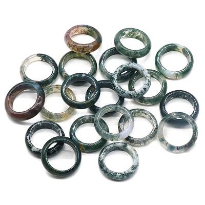 Natural Indian Agate Plain Band Rings
