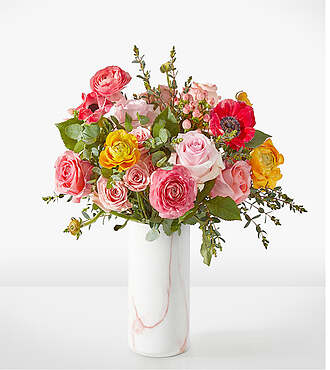 Weekends in the Hamptons Bouquet - Standard with Marble Vase - FedEx